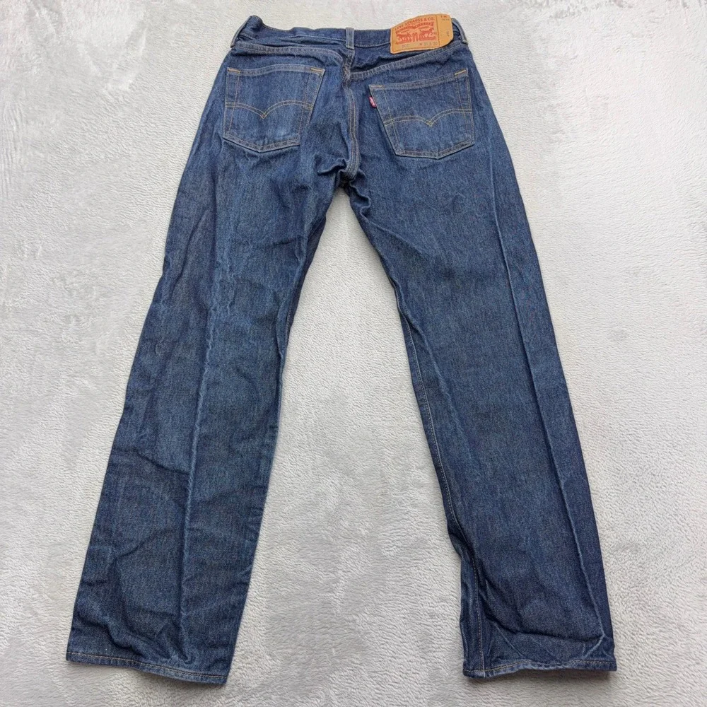 Levis Jeans Mens 31x30 Blue 501 Original Fit Straight Leg Button Fly Denim Pants